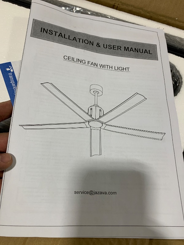 Photo 1 of  Smart 60 Inch Ceiling Fan with Voice Control, Black Ceiling Fans with Lights and Remote, Quiet DC Motor, Modern Indoor Ceiling Fans with Light for Bedroom Patio, CF02-BK 
BLACK