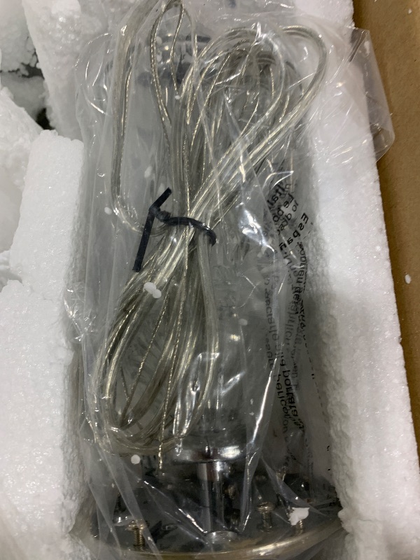 Photo 1 of AGV LIGHTING CH001S Modern K9 Crystal Chandelier, Maria Theresa Style Light Fixture, 5-Lights, D20 x H18, Adjustable Chain 59", Chrome Finish Frame