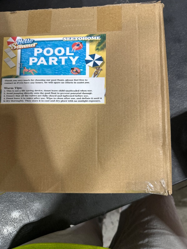 Photo 1 of SEETOHOME 3 Pack Pool Floats Chair Adult with Drink Holder, Inflatable Floating Pool Chairs for Adults Swimming Pool Party Lake River Summer Water Fun