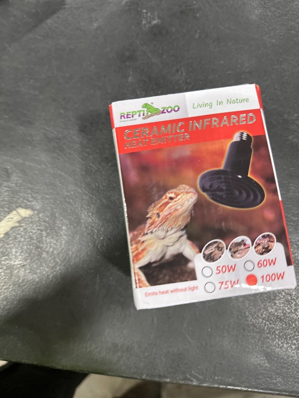 Photo 1 of REPTI ZOO Reptile Ceramic Infrared Heat Emitter,110V 100W Infrared Bulb for Reptile Pet Coop and Glass Terrarium