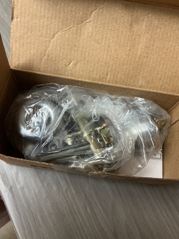 Photo 1 of Kwikset Tylo Entry Door Knob with Lock and Key, Secure Keyed Handle Exterior Doorknob, Front Entrance and Bedroom, Satin Chrome, Pick Resistant SmartKey Rekey Security