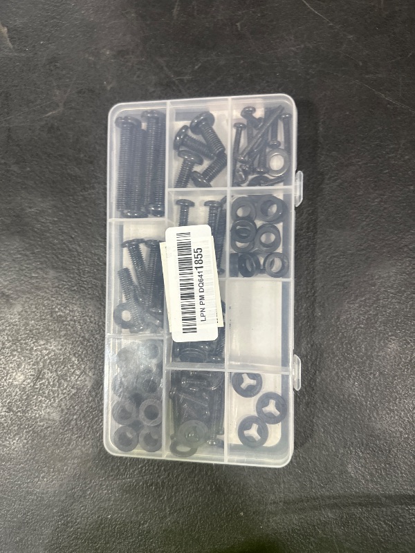 Photo 1 of 92PCS Universal TV Mounting Hardware Screw Kit Set - M4 M5 M6 M8 Screws, Spacers and Washers for Most TV/Monitor VESA Mount, TV Mount Replacement Screws with Box up to 80", Black