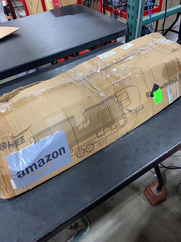 Photo 1 of Kohree 16' Rv Awning Fabric Replacement, Camper Trailer Awning Replacement 19oz Weatherproof Heavy Duty Anti-Fading with Pull Strap, Outdoor Canopy for Motorhome, Black Fade, (Fabric 15'2")