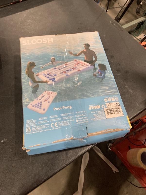 Photo 1 of SLOOSH Pool Toys Games Set - Pong Toss Game Water Toys for Adults Kids Family Games, Inflatable Floats Lounge Raft Floating Swimming Pool Accessories 6x3 FT Table with 10 Pong Balls for Parties