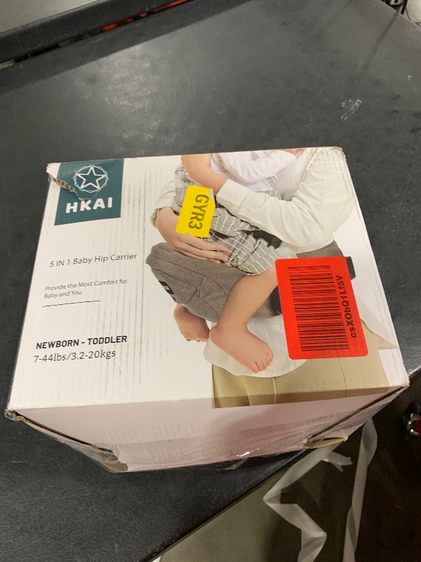 Photo 1 of HKAI Baby Hip Carrier, Mom’s Choice Award Winner, Baby Carrier with Adjustable Waistband & Breathable Mesh, Ergonomic Carrier with Non-Slip Hip Seat Surface for Newborns & Toddlers, (Grey)