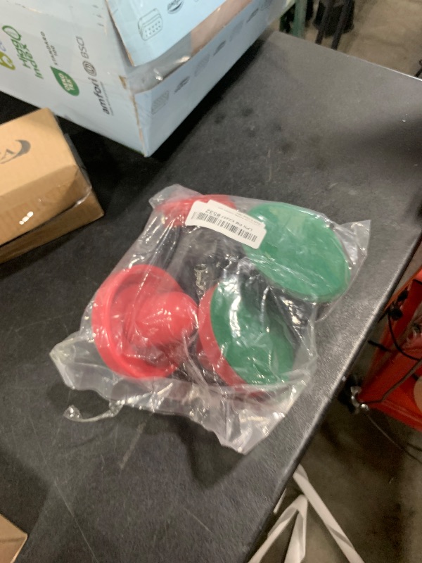 Photo 1 of URATOT Air Hockey Accessories - Pushers, Pucks & Paddles (4 Pushers, 8 Red Pucks, 8 Green Pads)