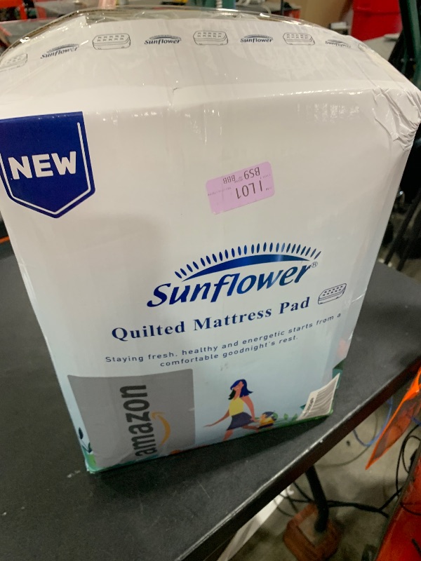 Photo 1 of Sunflower King Mattress Pad, Hypoallergenic Cotton Mattress Cover, 18-22" Extra Deep Pocket Quilted Protector, Breathable&Noiseless