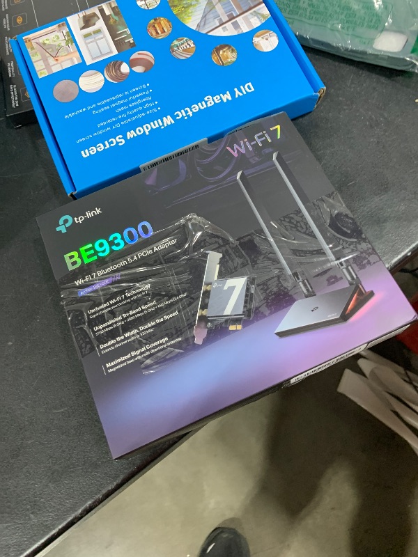 Photo 1 of TP-Link WiFi 7 BE9300 PCIe WiFi Card for Desktop PC(Archer TBE550E), Tri-Band Wireless Adapter, Bluetooth 5.4, Multicolor Status LED, Supports AMD/Intel Motherboard, Not Compatible with Windows 10
