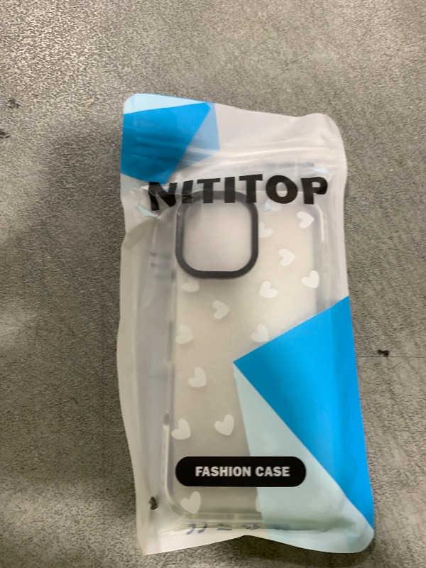 Photo 1 of NITITOP Compatible with iPhone 16 Case Cute Clear for Women Girls White Love Heart Pattern Ultra Slim with Bumper Protector Soft TPU Anti-Yellow Protective Cover - White Heart
