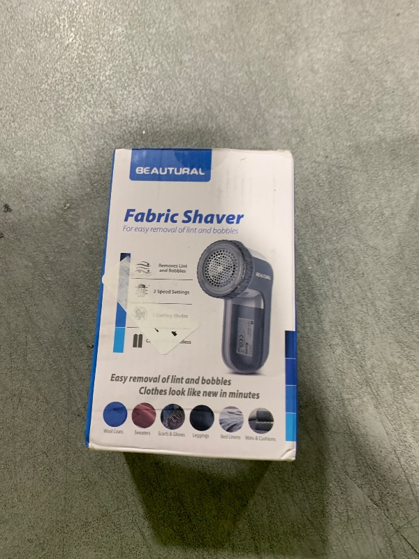 Photo 1 of BEAUTURAL Fabric Shaver and Lint Remover, Sweater Defuzzer with 2-Speeds, 2 Replaceable Stainless Steel Blades, Battery Operated, Remove Clothes Fuzz, Lint Balls, Pills, Bobbles Gray