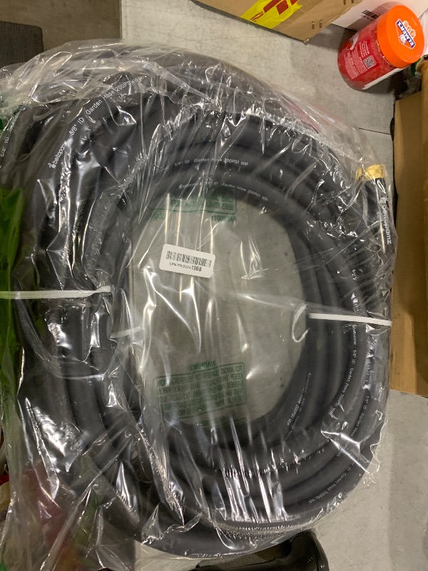 Photo 1 of Continental Premium Garden Black Heavy Duty Cold Water Garden Hose, 5/8in Inside Diameter x 50ft Length, Male x Female Garden Hose Thread
