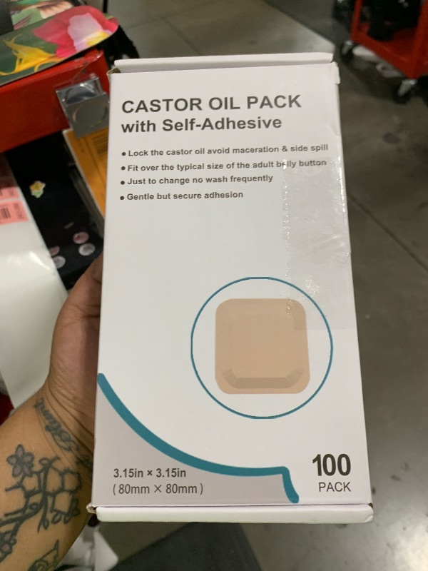 Photo 1 of 100Pcs Castor Oil Organic Belly Button Patches | Hypoallergenic Self-Adhesive Disposable, Anti-Seepage & Breathable | Portable Highly Absorbent Cotton Stickers No Wash(Oil Not Included)