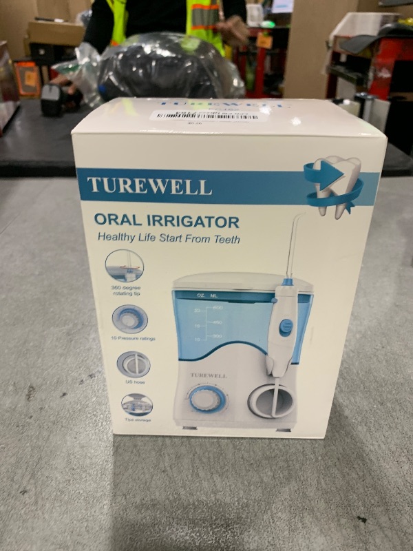 Photo 1 of TUREWELL FC162 Water Dental Flosser for Teeth/Braces,10 Pressure Levels, 8 Water Jet Tips for Family, 600ML Electric Water Dental Oral Irrigator for Teeth Clean (White)