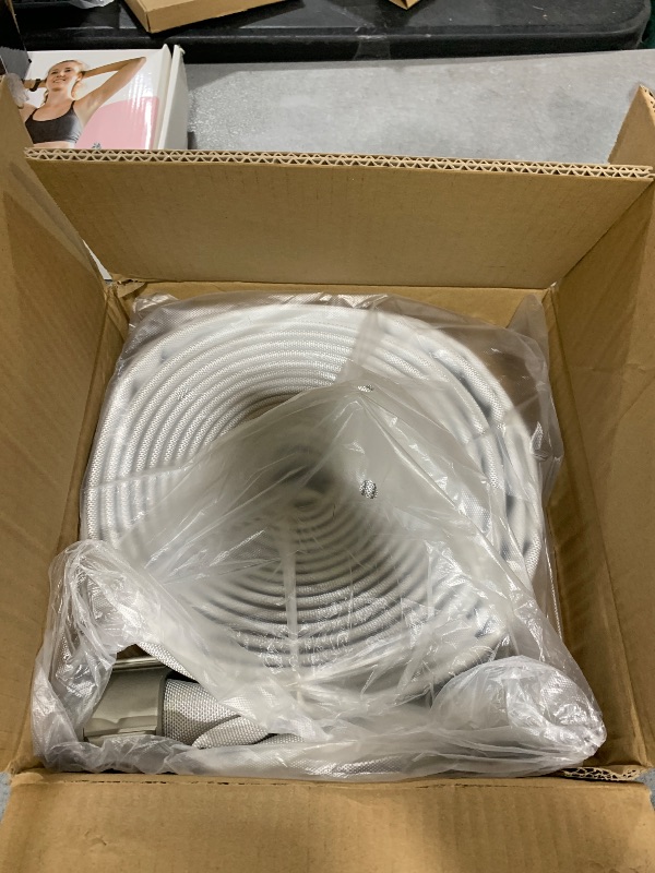 Photo 1 of ZYfire Fire Hose - 1-1/2" ID x 50 FT Single Jacket EPDM Firefighter Hose with M × F NST/NH Aluminum Couplings 750 PSI Burst Pressure Lightweight for Use in Firefighting