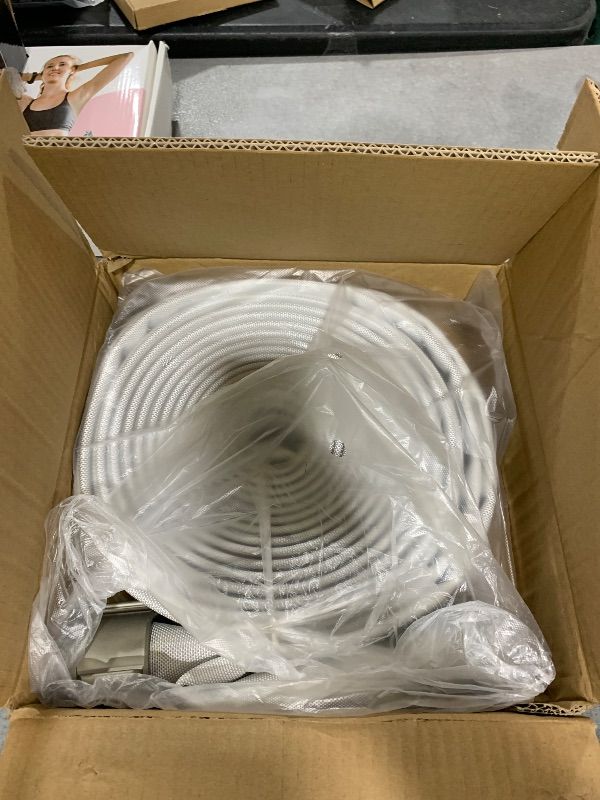 Photo 1 of ZYfire Fire Hose - 1-1/2" ID x 50 FT Single Jacket EPDM Firefighter Hose with M × F NST/NH Aluminum Couplings 750 PSI Burst Pressure Lightweight for Use in Firefighting