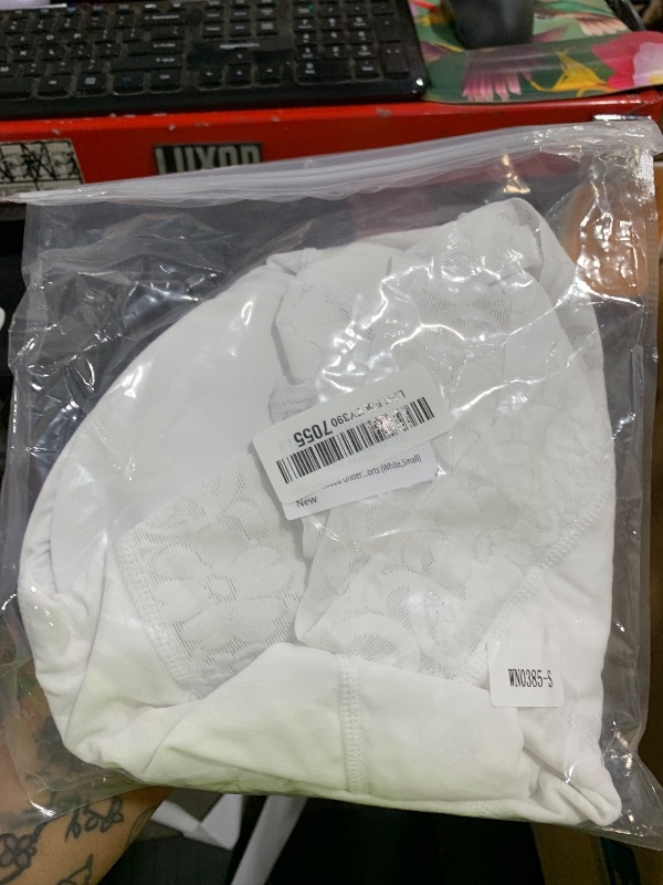 Photo 1 of DERCA Padded Underwear for Women Butt Lifting Shapewear Booty Pads Hip Enhancer Lace Boyshorts (White,Small)