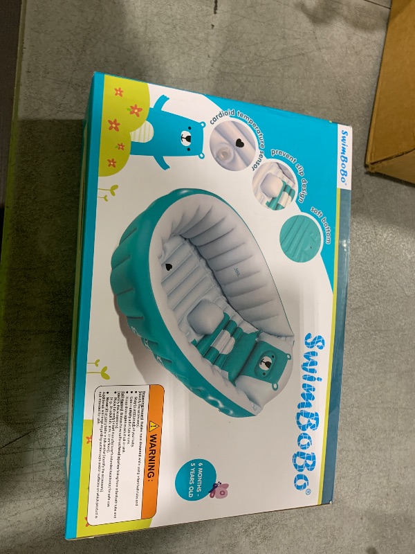 Photo 1 of SHXKUAN Inflatable Bathing Tub for Toddler,Non Slip Safety Thick Cushion Central Seat,Portable Travel Seat Baths Baby Swimming Pool for 0-5 Year(Blue)