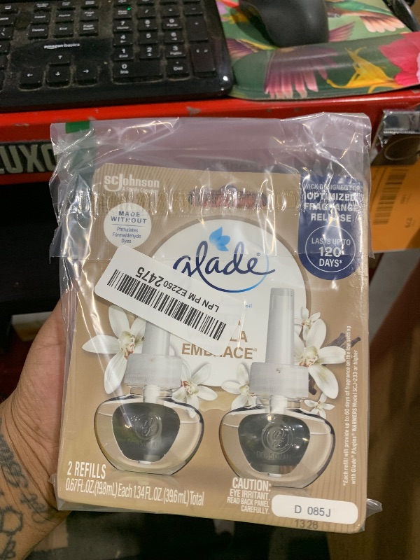 Photo 1 of Glade PlugIns Refills Air Freshener, Scented and Essential Oils for Home and Bathroom, Sheer Vanilla Embrace, 1.34 Oz, 2 Count
