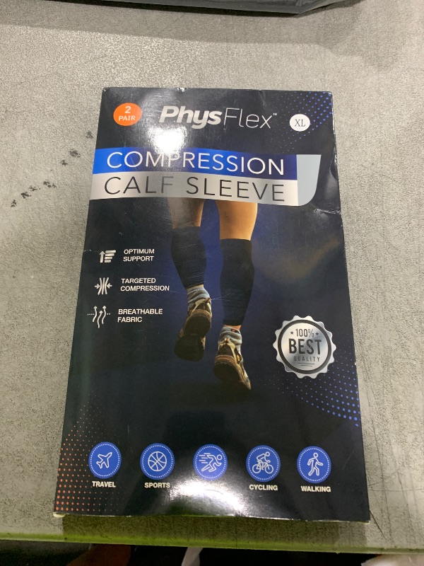 Photo 1 of Calf Compression Sleeves for Men and Women - (2 Pair) Footless Compression Socks Support for Varicose Vein, Nursing, Pregnancy, Running - Leg Sleeve Brace for Shin Splints, Pain Relief and Swelling