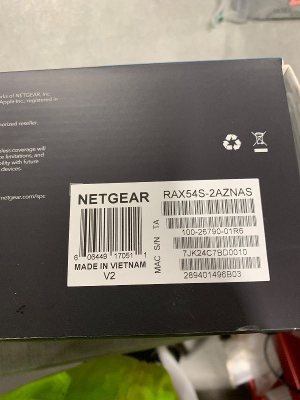 Photo 1 of NETGEAR Nighthawk 6-Stream Dual-Band WiFi 6 Router (RAX54S) – Security Features, AX5400 Wireless Speed, Up to 5.4 Gbps, Covers up to 2,500 sq. ft., 25 Devices - 1-Year Armor Subscription Included