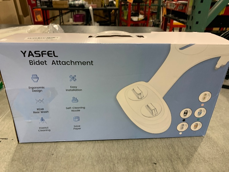 Photo 1 of YASFEL Bidet Attachment for Toilet, Non-Electric Self-Cleaning Bidet Seat Attachment, Fresh Cold Bidet Attachment for Feminine/Posterior Wash, with Adjustable Pressure Control (Blue/White)