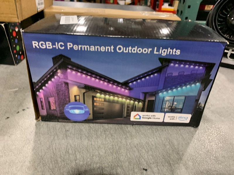 Photo 1 of Nexillumi Permanent Outdoor Lights for House, 100ft Smart RGB Outside Lights with 72 Scene Modes, IP68 Waterproof Eaves Lighting for Christmas All Holiday Decorations