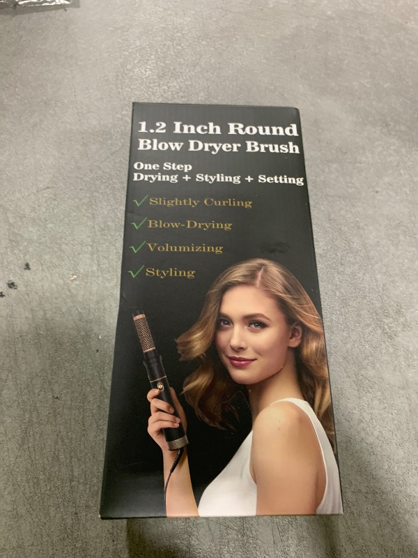 Photo 1 of Round Hair Blow Dryer Brush - 1.2 Inch Ceramic Barrel Hair Dryer Brush for Short/Middle Hair, One Step Drying, Volumizing, Straightening and Styling, Negative Ionic Dryer Brush (Black-Golden, 1.2)