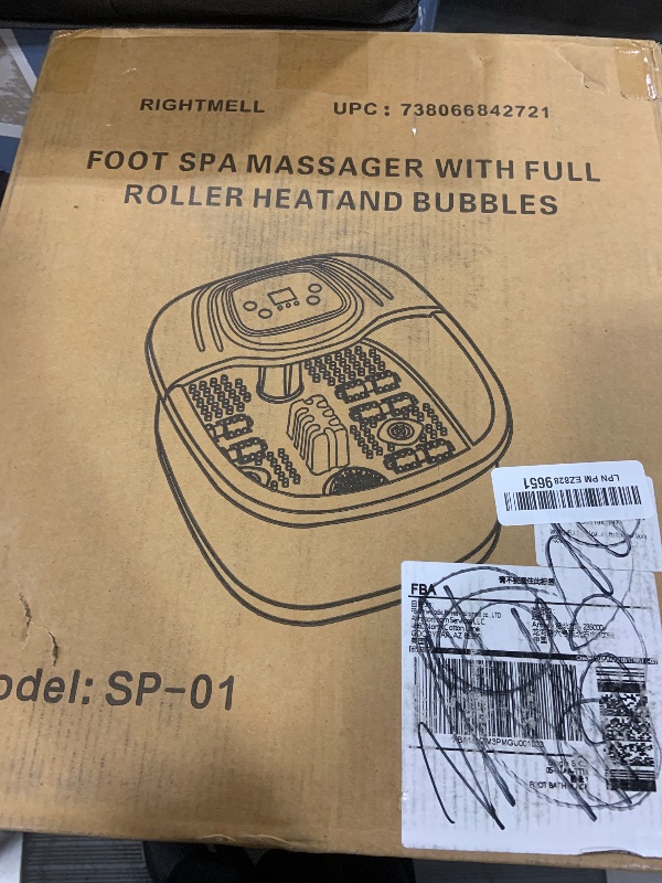 Photo 1 of RIGHTMELL Foot Spa Bath Massager with Heat, Epsom Salt,Bubbles, Vibration and Red Light, Tub for Stress Relief,Foot Soaker, Birthday Gifts for Mom Dad Women Men Her Him