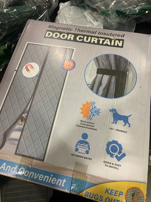 Photo 1 of Magnetic Thermal Insulated Door Curtain, Fits Door Size 38" x 82",Durable Oxford Cloth&Thicken Polyester Fiber Fill, Efficient Temperature Control, Durable Construction, Soundproof and Windproof