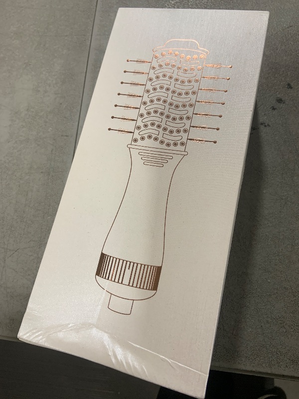 Photo 1 of 4-in-1 Travel Dual Voltage Hair Dryer Brush Blow Dryer Brush,Portable 2 inch Mini Hot Air Brush,Travel Hair Styler/Volumizer/Straightener/Curler,110-240V European Blow Dry Brush with EU&UK Plug