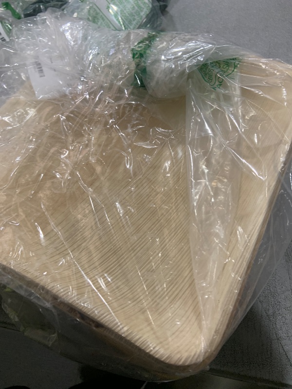 Photo 1 of Chic Leaf Compostable & Biodegradable Palm Leaf Disposable Bamboo Plates - Disposable Party Plates for Appetizers - Camping Essentials - Reusable Party Supplies (10 & 7 Inch Square)