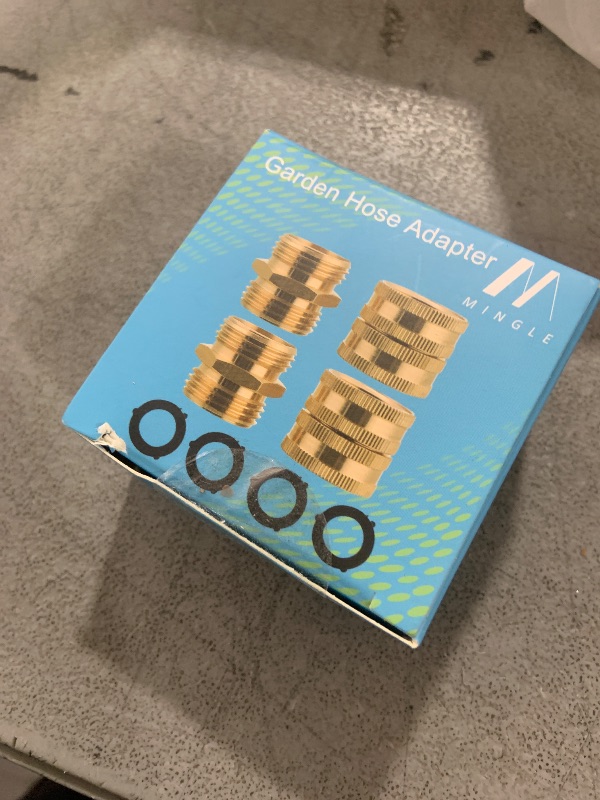 Photo 1 of M MINGLE Garden Hose Adapter, Male to Male, Female to Female, 3/4 Inch Brass Connector, 4-Pack with Extra 4 Washers