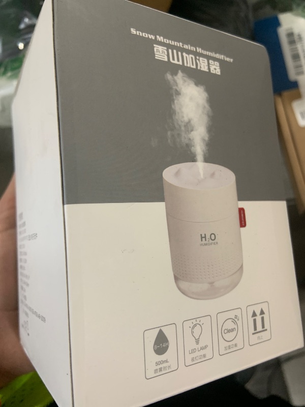 Photo 1 of Portable Mini Humidifier, 500ml Small Cool Mist Humidifier, USB Personal Desktop Humidifiers for Baby Bedroom Travel Office Home, Auto Shut-Off, 2 Mist Modes, Super Quiet, White