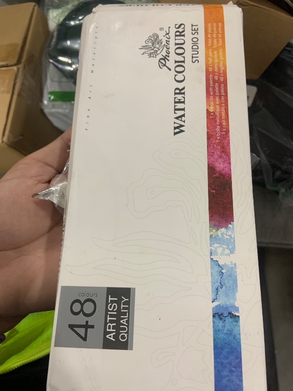 Photo 1 of PHOENIX Artist Grade Watercolor Paint Set - Half Pan 48 Colors Quality Pigment Watercolor Palette with Portable Tin Box for Adults, Professional Artists