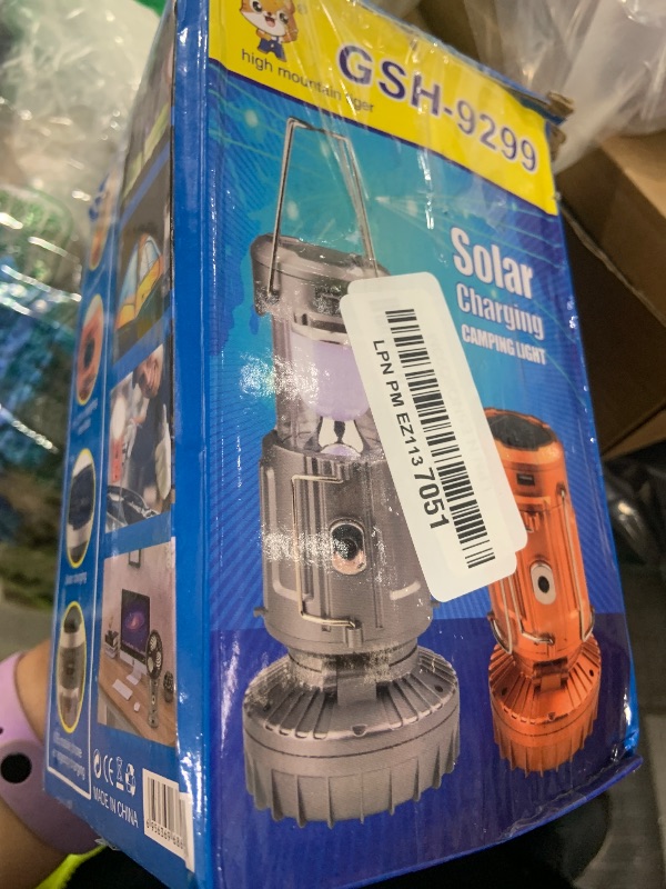 Photo 1 of 2-Pack Solar Camping Fan w/ Lantern, DIBMS Collapsible Solar Powered USB Rechargeable & Battery Powered Emergency Hanging Lights for Camping Tent Hurricanes Power Outages Storm Indoor Outdoor