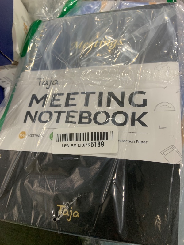 Photo 1 of Meeting Notebook for Work Organization - Work Planner Notebook with Action Items, Agenda Planner for Note Taking, 160 Pages (6.9" X 9.9") Project Organizer for Men & Women - Black