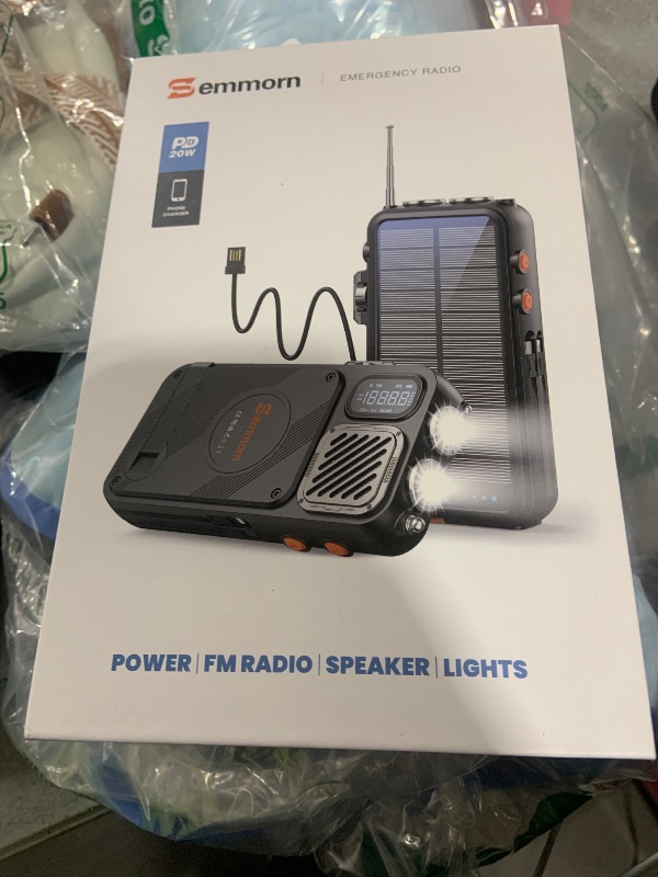 Photo 1 of Emergency Radio&22000mAh Solar Power Bank, FM NOAA Weather Radio, Portable Hand Crank Bluetooth Radio, 20W Fast Charge Wireless Phone Charger, SOS Flashlight for Emergency/Home