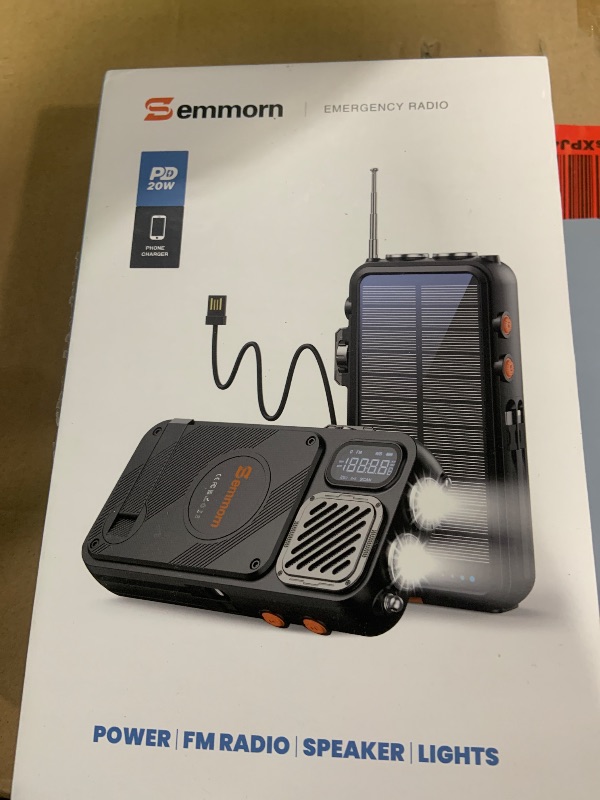 Photo 1 of Emergency Radio&22000mAh Solar Power Bank, FM NOAA Weather Radio, Portable Hand Crank Bluetooth Radio, 20W Fast Charge Wireless Phone Charger, SOS Flashlight for Emergency/Home