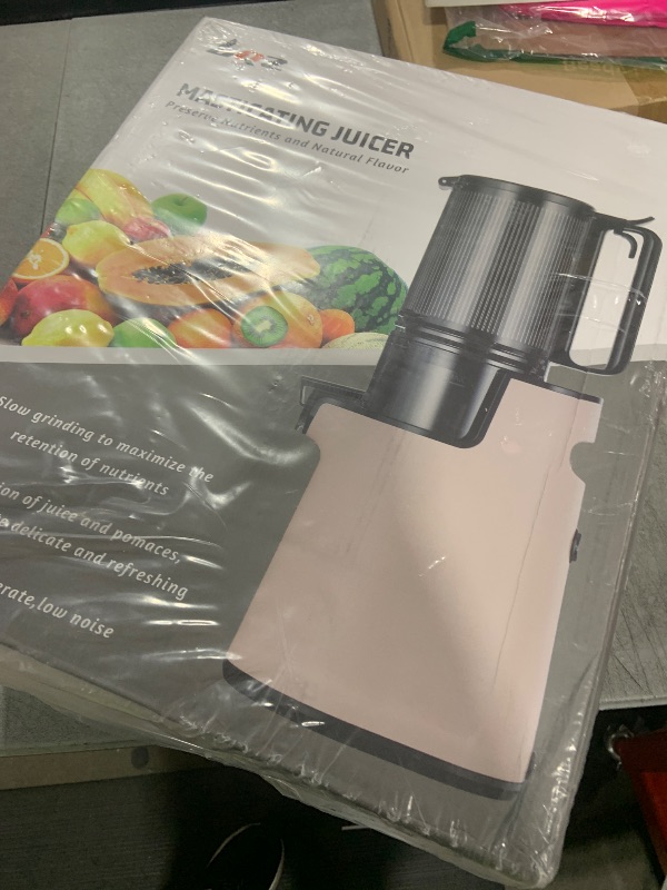 Photo 1 of Cold Press Juicer, Juicer Machines with 5.4" Wide Feed Chute for Juice Extractor, Professional Slow Masticating Juicer for Whole Vegetables & Fruits with High Juice Yield, Easy to Clean(Pink)