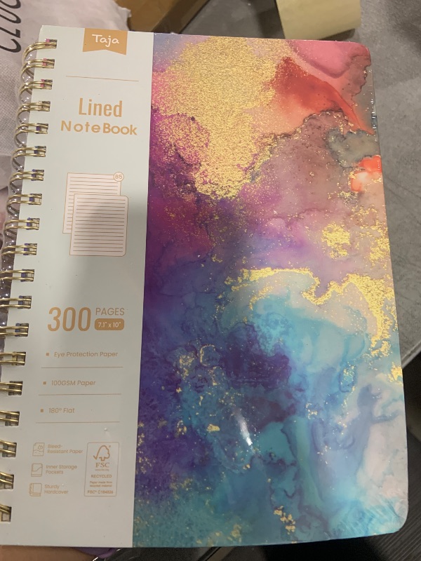 Photo 1 of Lined Spiral Notebook Journal for Work, 300 Pages Thick B5 (7.1"x10") College Ruled Journal for Women & Writing, Hardcover Notebook for Note Taking, Perfect for Office Home School, Color Splash