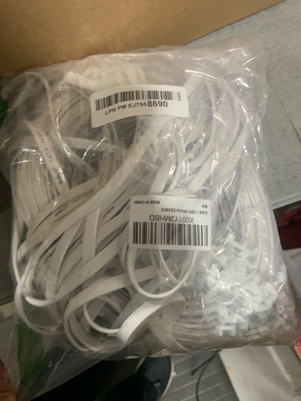 Photo 1 of Jadaol Cat 6 Ethernet Cable 150ft (45.72m), Outdoor & Indoor, 10Gbps Support Cat 8 Cat 7 Network, Long Flat Internet Lan Patch Cord, Cat6 High Speed Weatherproof Cable for Router, Modem, Switch, White