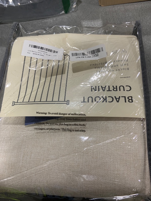 Photo 1 of 100% Blackout Shield Linen Blackout Curtains for Bedroom 84 Inches Long, Back Tab/Rod Pocket Living Room Drapes, Thermal Insulated Blackout Curtains 2 Panels Set, 50" W x 84" L, Cream