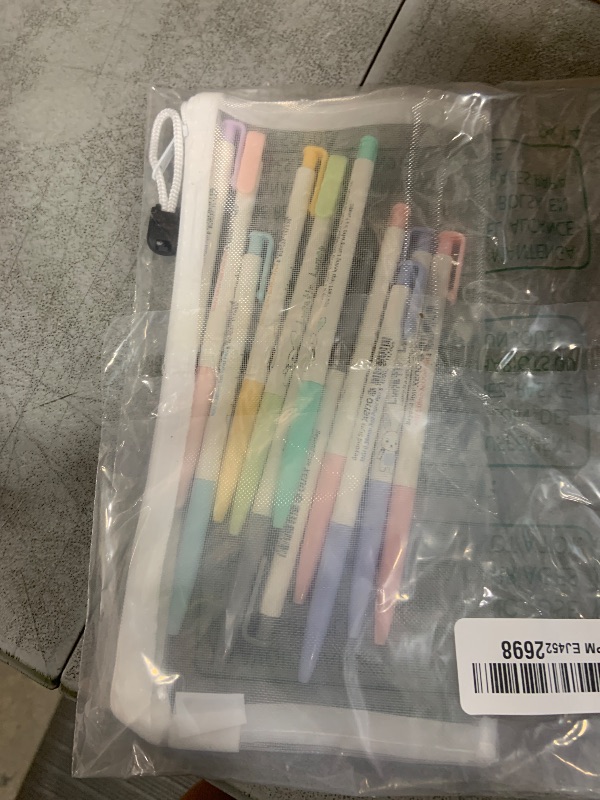 Photo 1 of ZEESOON Xeno Lunatic Lunny 0.38mm Slim Ball Point Pen 12 Pens, Extra Fine Point Colored Ballpoint Pen, Made in Korea (Assorted 12pcs with Pencil Case)