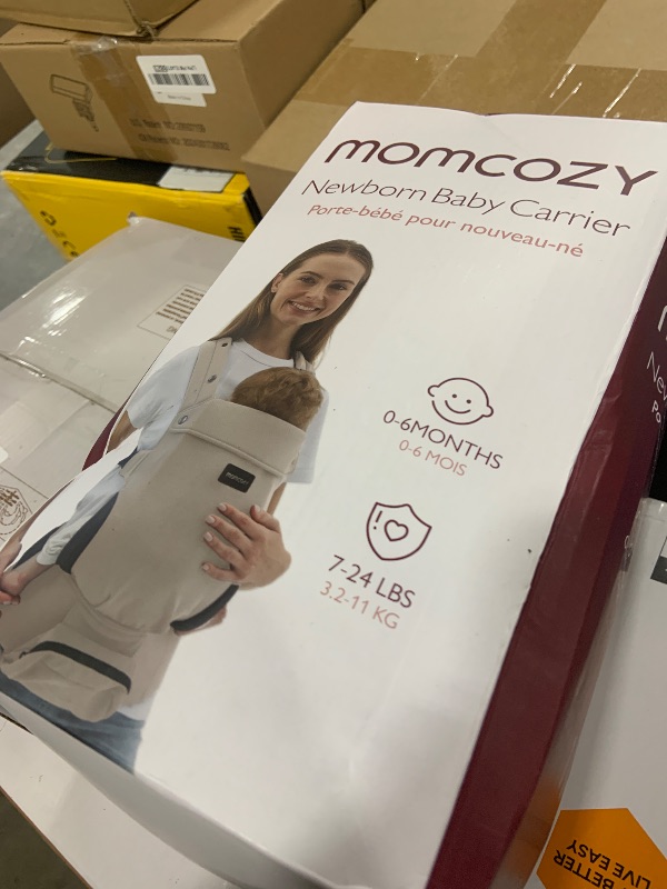 Photo 1 of Momcozy Newborn Baby Carrier - Ergonomic, Cozy and Lightweight Carrier for 7-24lbs, Adjustable Neck Support with Sunshield, Breathable Airmesh Perfect for Summer Outing, Purplish Grey
