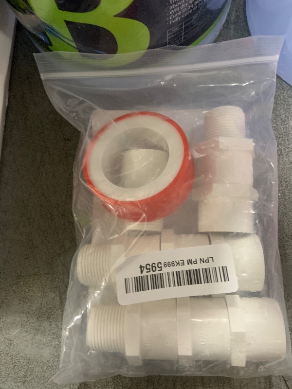 Photo 1 of 10Pcs White PVC Pipe Fittings - 3/4 NPT Male Thread Adapter, Sch40 PVC Pipe Coupling, Socket x NPT Male