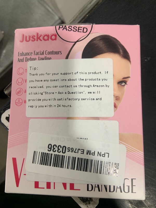 Photo 1 of Juskaa Chin Strap for Sleeping,Adjustable Chin Strap,Jaw Strap,Jawline Shaper,V Line Lifting Mask,Pink,M