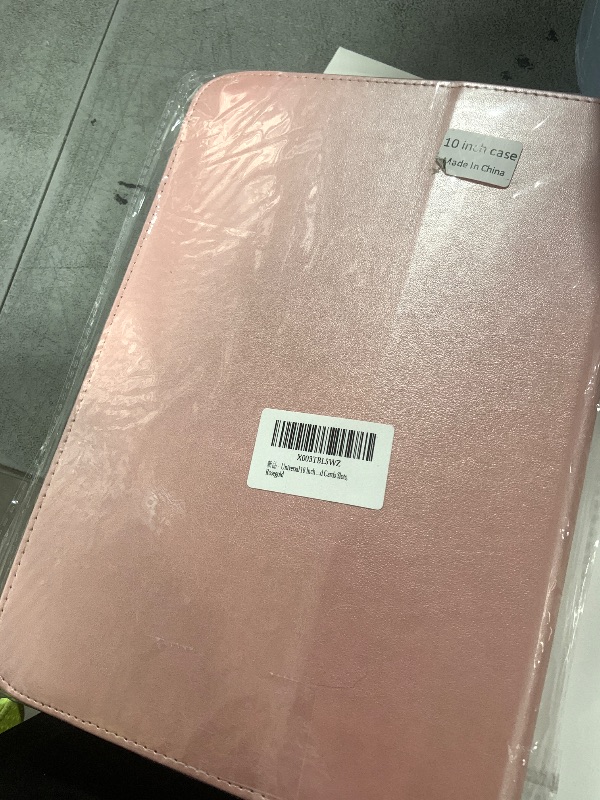 Photo 1 of Universal 10 Inch Tablet Case, Universal 10.1 Inch Tablet Case, Viclowlpfe Protective Folio Stand Android Case for 9.6-10.5 Inch Tablet with Hand Strap and Cards Slots, Rosegold