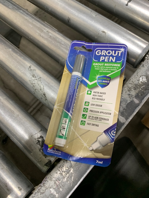 Photo 1 of Grout Pen Grey Tile Paint Marker: Waterproof Grout Paint, Tile Grout Colorant and Sealer Pen - Grey, Narrow 5mm Tip (7mL)