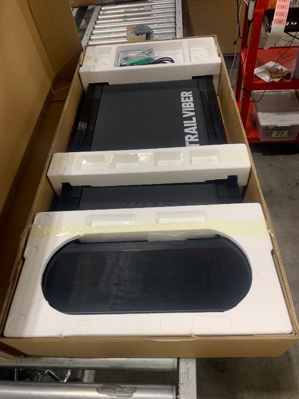 Photo 1 of TRAILVIBER Walking Pad Treadmill with 12% 9-Level Auto Incline, 450 lbs Capacity and RGB LED Screen Under Desk Treadmill with Auto Incline and Hiking Mode, Compact Treadmills for Home Small/Office