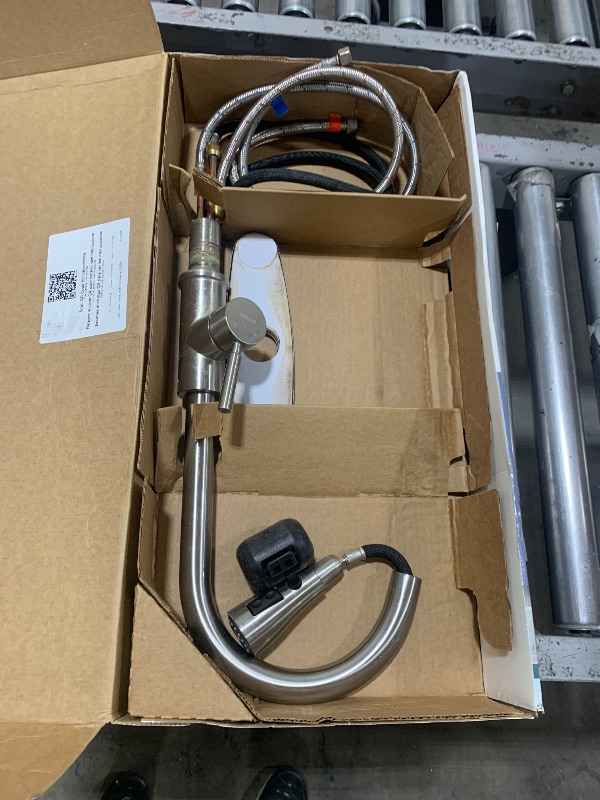 Photo 1 of Moen Adler Spot Resist Stainless One-Handle High Arc Pulldown Kitchen Faucet with Power Clean, 87233SRS